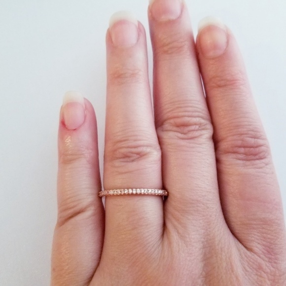 18k Rose Gold Pave Band - Picture 8 of 8